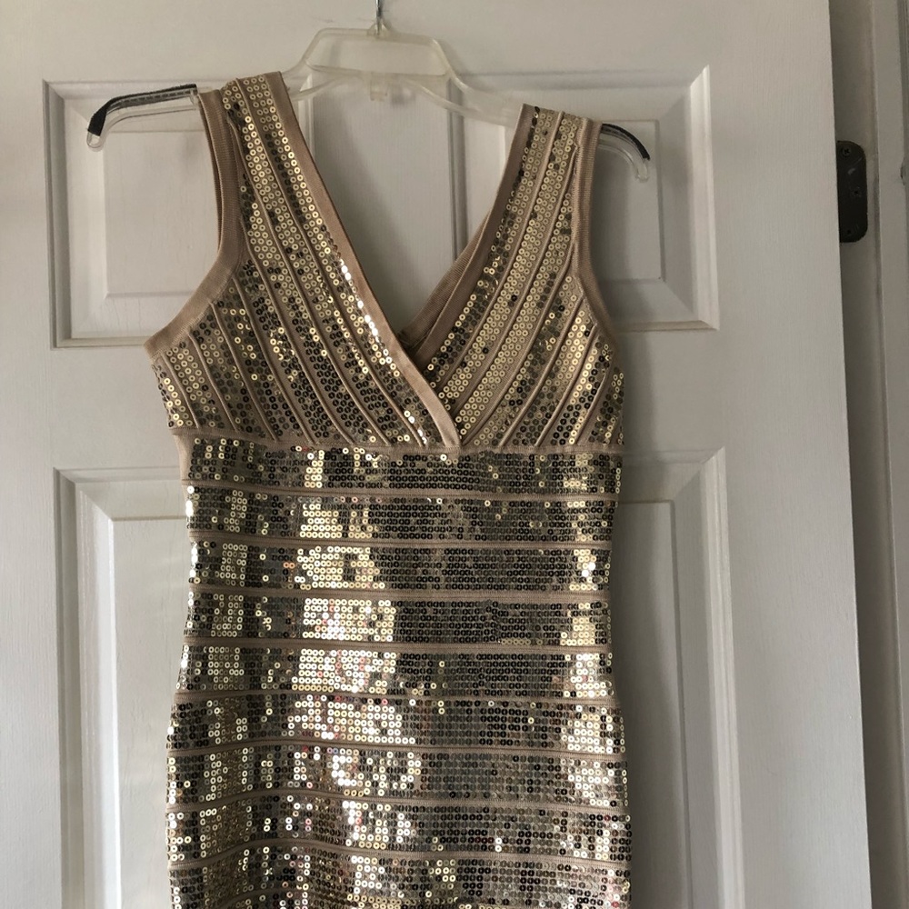 Gold sequin dress